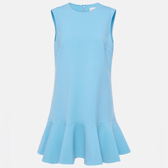 OSCAR DE LA RENTA Jewel Neck Drop Waist Ruffle Sleeveless Mini Dress Size 2 NWT - Picture 7 of 12